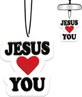 Jesus Loves You Air Freshener Hanging for Car Scented Ornaments Mirror Cute Car Fresheners Christian Religious Car Accessories Auto Interior Decor Scent Home Faith Gifts for Women Men Believer