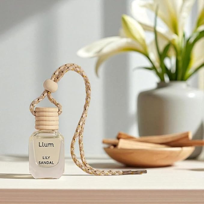 Lily Sandal Hanging Air Freshener for Car, Home | with AC Vent Clip |10ml, 0.34 fl.oz |Luxury, Organic, Toxin-Free, Alcohol-Free Perfume |Interior Accessory for fresh Aroma|Long Lasting Fragrance