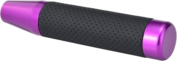 Lunsom Weighted Shifter Knob, Leather Aluminum Alloy Long Shift Stick Handle Shifting Lever Head Fit for Most Manual Transmission Vehicle (Purple-1)