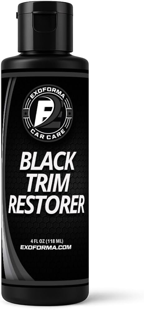 ExoForma Black Trim Restorer - Lasts 6+ Months, Dye Infused Waterproof Plastic Restorer for Cars - Perfect for Faded Bumpers, Trim & Vinyl on Jeeps, Truck Beds, Avalanches & ATVs | 4oz