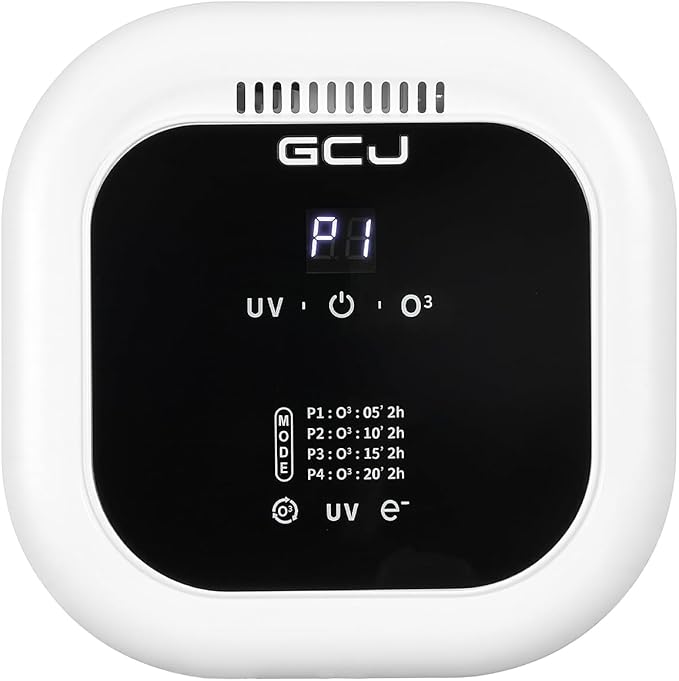 GCJ Air Purifier for Pets,Purify Odor with Negative Ions and Ozone Quiet,Cat Litter Box Exhaust Fan 323ft²,100mg/h,Compact Small Portable Ionizer for Classroom,Toilet, Closet, Room,Office