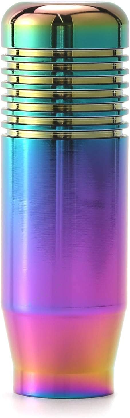 Lunsom Short Weighted Shifter Knob, Aluminum Alloy Shifter Head Lever Shifting Handle Car Gear Stick Knobs with 3 Adapters Fit Most Auto Manual Transmission Vehicle (Colorful)