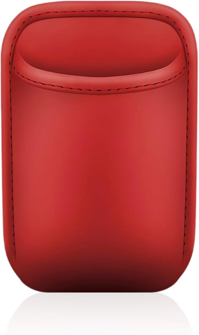 Car Door Cup Holder, Leather Backseat Cup Holder for Car, Multifunctional Clip On Storage Box for Beverage Phones Keys Snacks, Universal Storage Organizer Accessory (Red)