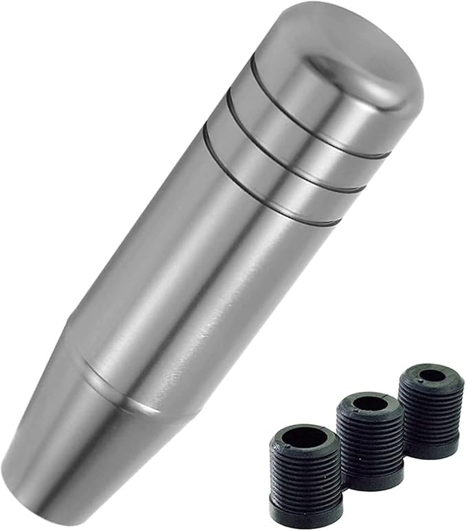 Lunsom 5" Aluminum Gear Lever Shifter Knob Long Alloy Shift Stick Handle Car Automatic Shifting Head Fit Most Manual Transmission Vehicles (Gray)