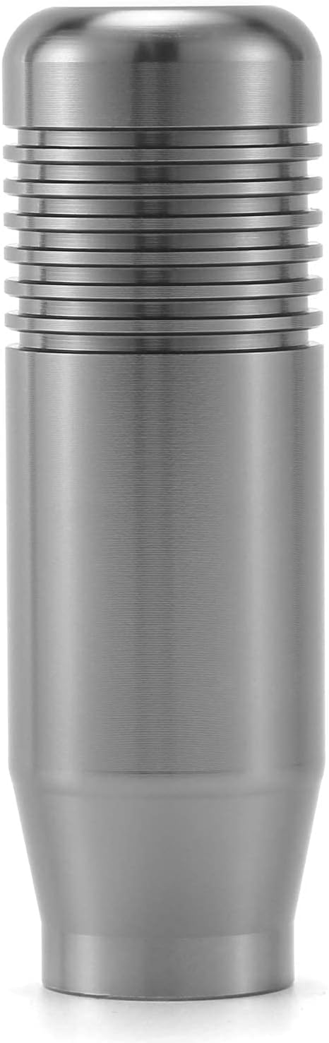 Lunsom Aluminum Alloy Shifter Knob Short Weighted Gear Stick Lever Shifting Handle Car Metal Shift Head with Adapters Fit Most Automatic Manual Transmission Vehicle (Titanium)