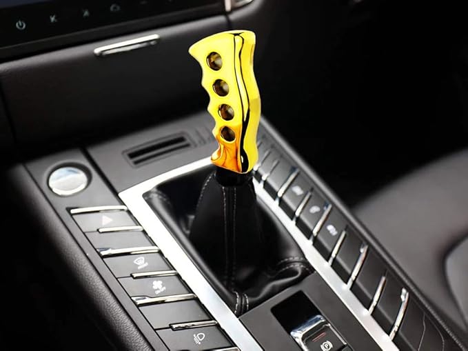 Lunsom Car Grip Shift Knob, Gear Shift Lever Knob Shifter Car Shifting Transmission Shifter Stick Head Fit Most Manual Vehicle (Gold)