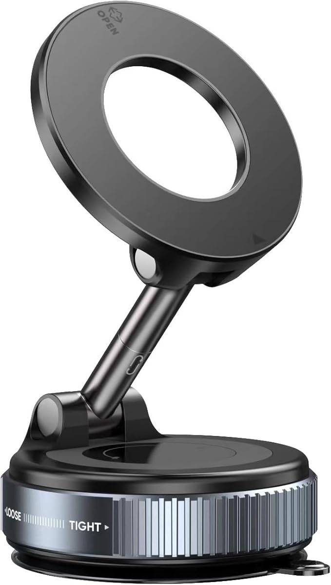 UMVHTAK Upgraded Adjustable Vacuum Magnetic Car Phone Holder 360° Reinforced Suction Cup Phone Mount for MagSafe Cell Phone Holders for Your Car/Gym/Mirror Mount for iPhone & Android