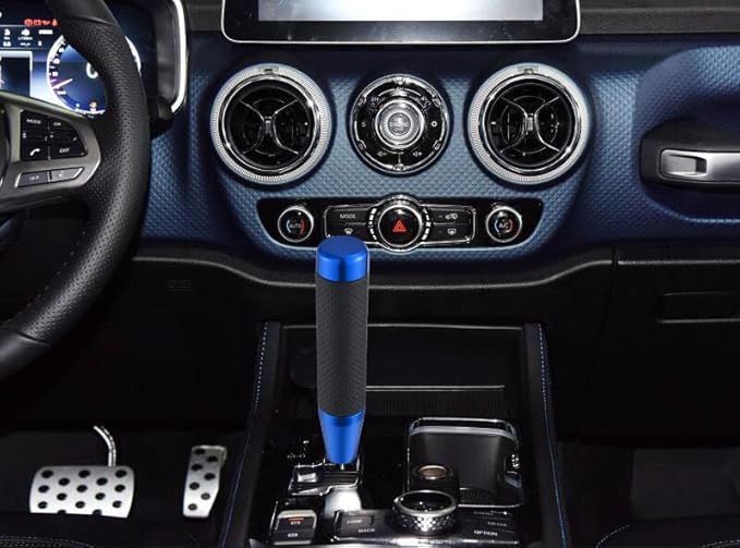 Abfer Tall Shift Knob Car Long Shifting Head Replace Weighted Gear Stick Shifter Knob Extension Fit Most Manual Automatic Transmission Vehicle, Blue