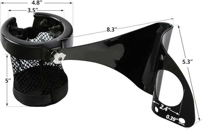 TCMT Drink Cup Holder Passenger Fit For Harley Touring Electra Glide Ultra Classic Road Glide Ultra Limited 2014-2023