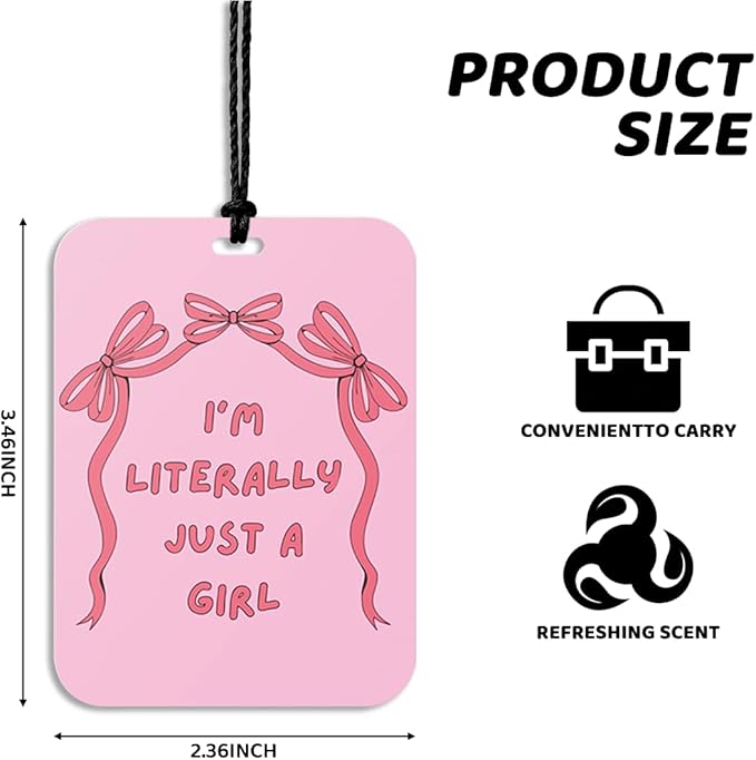 4Pcs Funny Pink Car Air Freshener Hanging Girly Car Accessories Gifts for Women Teen Girl Cute Air Freshener for Interior Car Mirror Home Wardrobe Decor