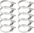 10-Piece Set of 304 Stainless Steel Hose Clamps, Adjustable Spiral Hose Clamps, Key type hose clamps for Plumbing, Automotive, Mechanical and More Applications.(Size:21-44mm【13/16"-1 3/4"】)