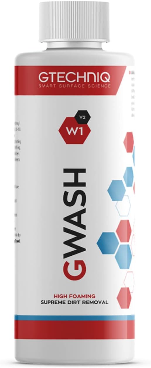 Gtechniq - W1 GWash - Big Foam Content, Breaks Bond Between Dirt Film & Paint; Minimal Surface Abrasion; Gloss Retention; Reduced Scratching (1 Liter)