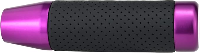 Lunsom Aluminum Alloy Car Gear Shifter Head Black Leather Long Stick Shift Handle Knob Fit Most Manual Transmission Vehicle (Purple 13)