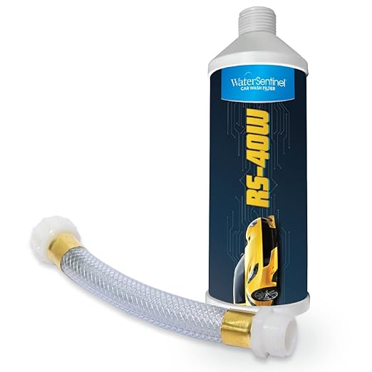 WaterSentinel RS-40W Car Wash Inline Multi-Stage Water Garden Hose Water Conditioner Filter & Extension Adapter for RV, Boat, Marine, Motorcycle, Home, Windows, Solar Panels