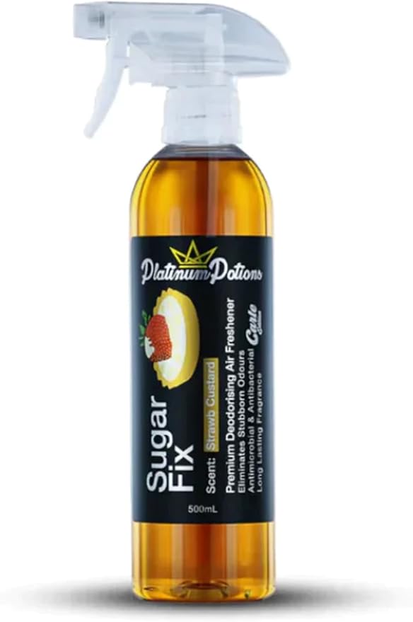 Water-Based Car Air Freshener Spray | Luxury Automotive Deodorizer | Mold-Resistant Formula | Eliminates Odors and Refreshes Vehicle Cabin Interior | 17 fl oz | Sugar Fix