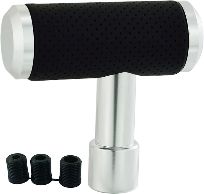 Lunsom Shifter Knob, Gear Shifting Lever Stick Shift Handle Head Type T Gear Shift Knob Fit for Manual Transmission Vehicle (Black)