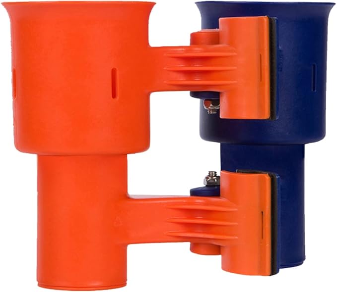 ROBOCUP, Patented Boat Cup Holder, Clamp on Portable Storage Caddy Securely Holds 2 Drinks, Fishing Poles, Tools, Marine Gear | Perfect for Boating, Beach Umbrellas, Golf Carts