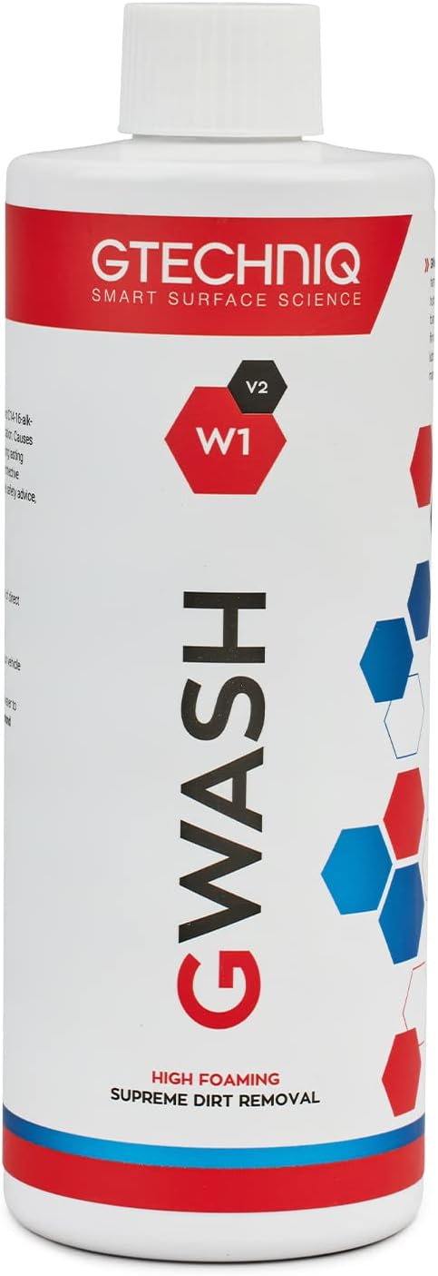 Gtechniq - W1 GWash - High Foam, Breaks Bond Between Dirt Film & Paint; Lubricates for Minimal Surface Abrasion; Max Gloss Retention (250 milliliters)