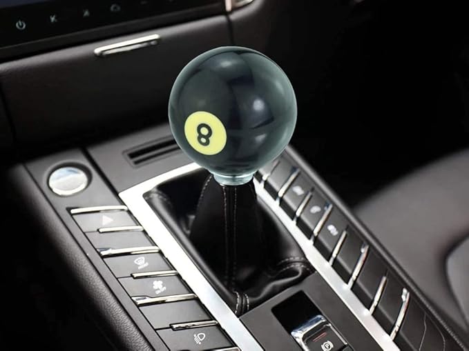Lunsom Round Shift Knob, 8 Billiard Gear Shifter Lever Head Shift Ball Car Stick Handle Fit Most Automatic Manual Transmission Vehicle (M8x1.25, 8 Black)