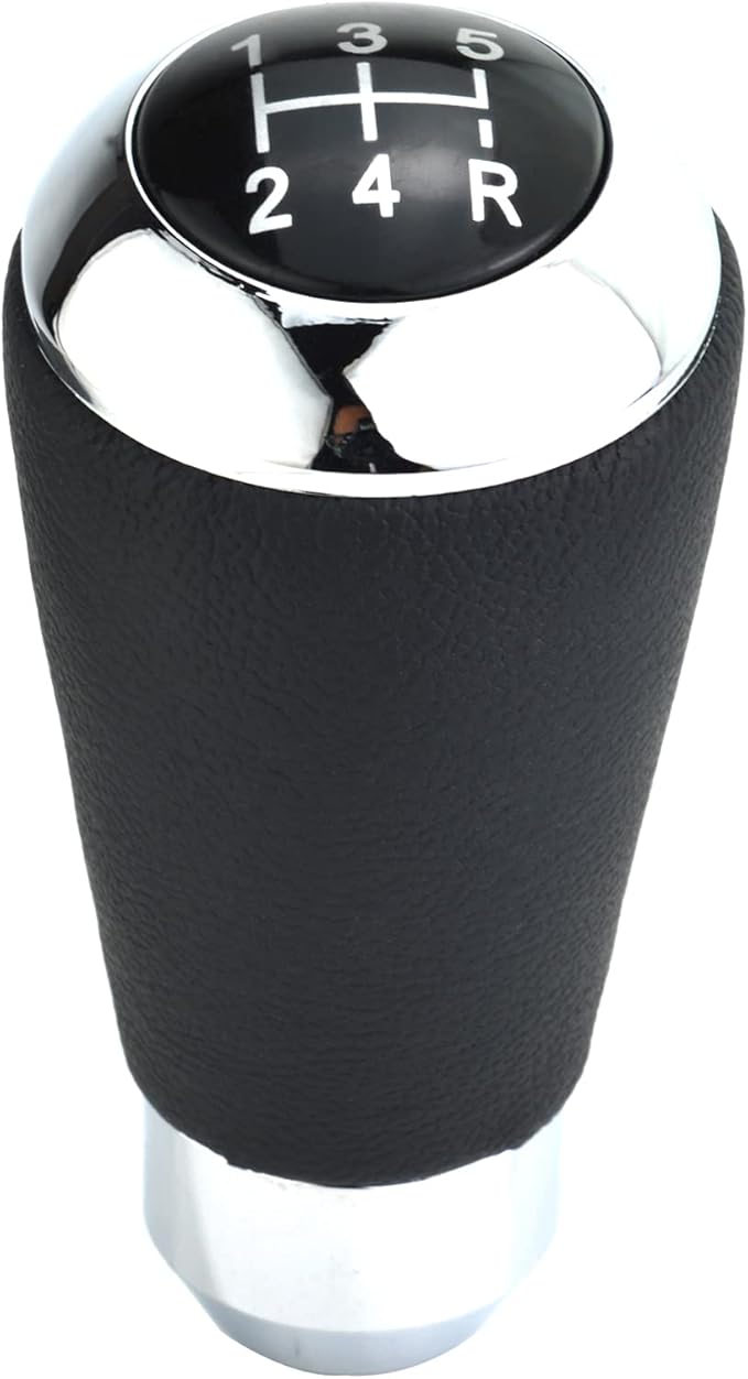 Lunsom 5 Speed Gear Shift Knob, Manual Automatic Gear Stick Head Leather Car Stick Shifting Lever Shifter Handle Fit Most Transmission Vehicle (Black)