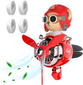 Pilot Car Air Freshener, Cute Bear Car Vent Clip Air Freshener Automotive Air Outlet Fan Diffuser, Automotive Interiors Vent Decoration (Shake Head Style - Red-s)