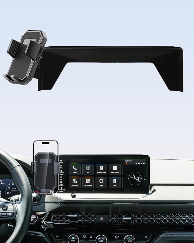 PZK Car Phone Holder for 2023-2025 2026 Honda Accord Hybrid Sport /-L/EX-L/Touring/Prime (Only for 12.3-inch Screen) Auto Lock Car Phone Mount with Stroage Box Not Affect Vent (Not Fit for LX/EX/SE)
