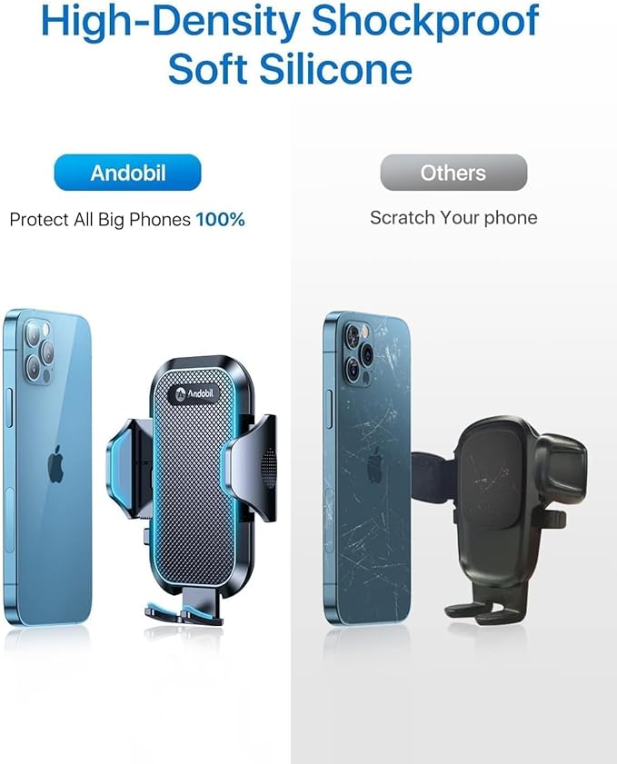 andobil Military-Grade Cup Phone Holder for Car/Truck, [2026 Enhanced] 13" 360° Adjustable Gooseneck w/Anti-Shake Car Mount, Universal Car Phone Holder for iPhone/Samsung/Pixel All 4.0-7.0" Devices