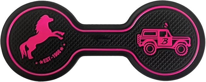 Car Cup Holder Coaster Compatible with Ford Bronco Offroad 2021-2025, Silicone Car Decorative Water Coaser, Bronco Car Accessories (Pink)