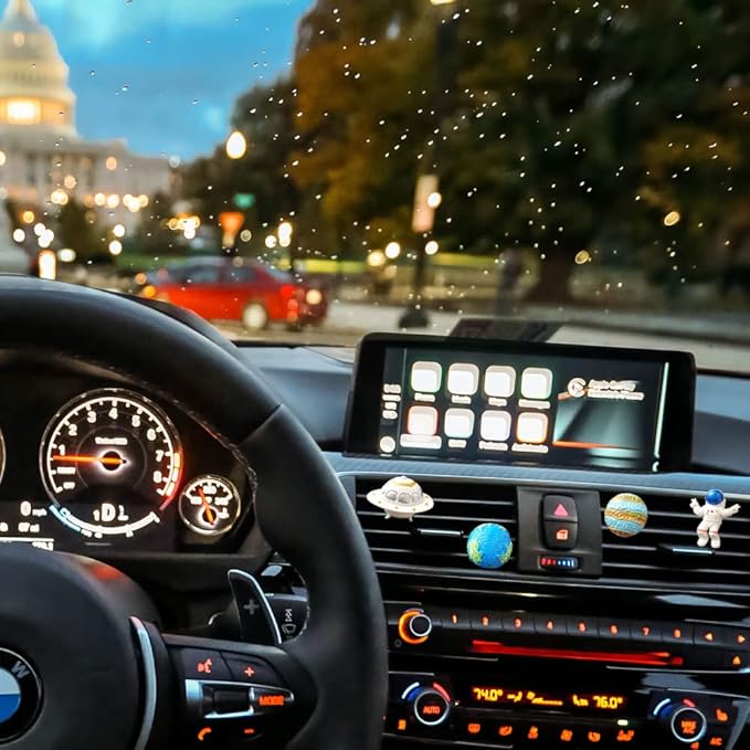 ZOSTLAND Rhinestone Car Decorative Clip,Car Air Fresheners,Metal Vent Clip,Bling Auto Air Vent,Personalized Automotive Interior Decoration Accessories,Auto Decor Gift for Women,Men (4pcs Universe)