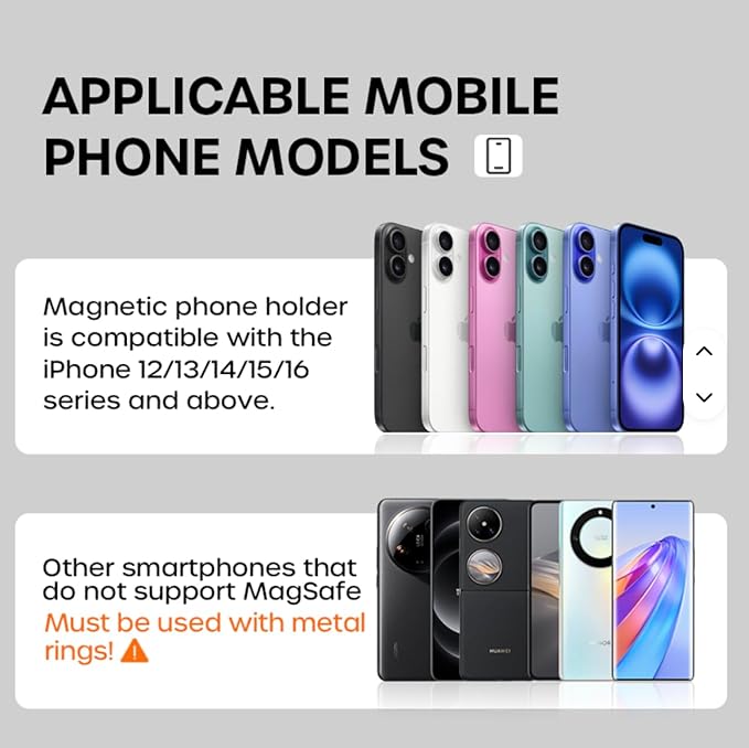 DefyDrop Vacuum Magnetic Car Phone Mount [Powerful Magnets & Secure Lock] 360° Adjustable Holder for Dashboard & Windshield Compatible with iPhone 16 15 14 Series, MagSafe Cases & Android Phones