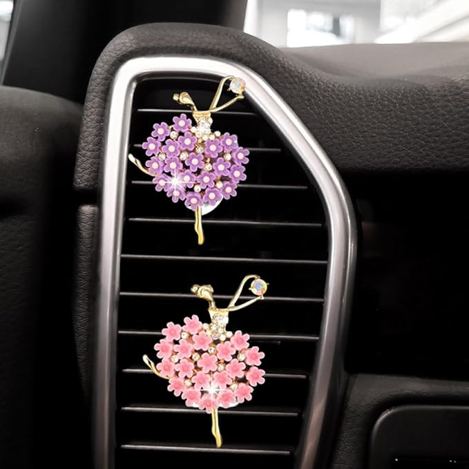 ZOSTLAND Rhinestone Car Decorative Clip,Car Air Fresheners,Metal Vent Clip,Bling Auto Air Vent,Personalized Automotive Interior Decoration Accessories,Auto Decor Gift for Women,Men(3pcs Dancers)
