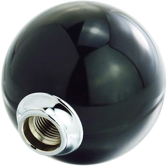 Lunsom Round Shift Knob, 8 Billiard Gear Shifter Lever Head Shift Ball Car Stick Handle Fit Most Automatic Manual Transmission Vehicle (M8x1.25, Black)