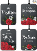 4Pcs Red and Black Rose Inspiration Car Air Freshener Hanging Motivational Car Accessories Gifts for Women Men Cute Air Freshener for Interior Car Mirror Home Wardrobe Decor