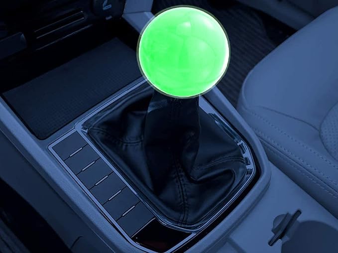 Lunsom Round Shift Knob, Ball Shape Gear Shifter Lever Head Shift Ball Car Stick Handle Fit Most Automatic Manual Transmission Vehicle (M8x1.25, Fluorescence)