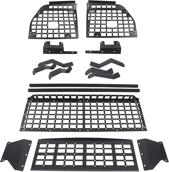 HIGH FLYING for Toyota Sequoia 2008-2022 Car Accessories Modular Storage Molle Panels System Trunk Shelf Luggage Storage Carrier Trunk Organizer Aluminum Alloy (Side Panels+Shelf+Roof Shelf)