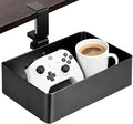 MYITYARD Under Desk Organizer, 360° Rotating Desk Cup Holder Clamp, Clamp on Drawer Under Desk Storage Organizer with Game Console, Phone, Cable Management for Office and Home (Rectangular)