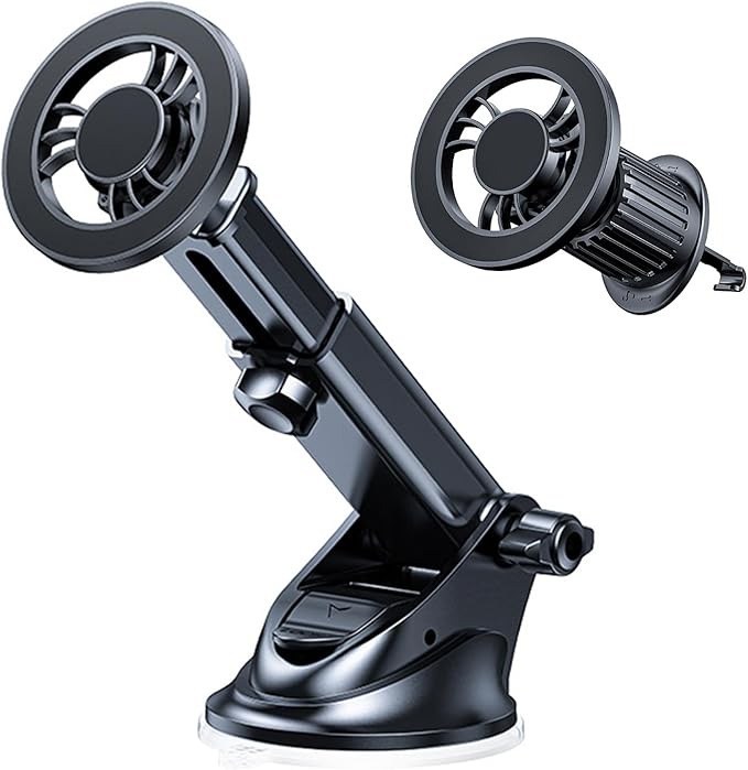 for iPhone Fits MagSafe Car Mount - Magnetic Mag Safe Phone Holder Car Accessories,Dashboard Vent Car Mount for iPhone 16 15 14 13 12 Pro Max Plus,Samsung Galaxy Moto,Gifts for Men Women (Black)