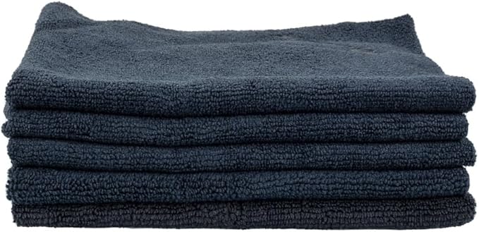 Maxshine 16" x 16" Universal 5-Pack Black Microfiber Car Detailing Towels – 330GSM Ultra-Soft & Absorbent – Ideal for Car Wash, Polishing & Interior/Exterior Detailing
