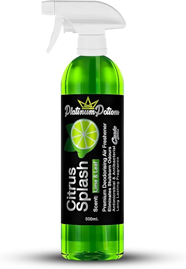 Water-Based Car Air Freshener Spray | Luxury Automotive Deodorizer | Mold-Resistant Formula | Eliminates Odors and Refreshes Vehicle Interior | 17 fl oz | Citrus Splash