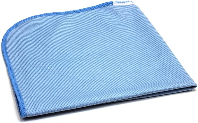 Autofiber Bulk Pack Smooth Glass Microfiber Window, Mirror and Glass Towel - Pack of 10, Blue (16 inch x 16 inch)