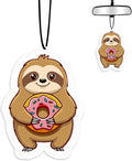 Sloth Doughnut Car Air Fresheners Hanging Air Fresheners Scented Hanging Ornaments Refresh Airs Fragrant Pendant Sloth Car Accessories Interior Decor Home Sloths Gifts for Men Women