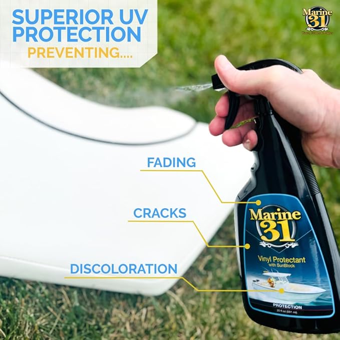 Marine 31 Vinyl Protectant with Sunblock | Prevents Fading & Cracking | Safe for Boats, Car Interiors & Patio Furniture | Long-Lasting UV Protection | M31-430 | 20 oz