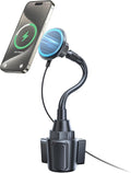 SUPERONE 2026 Upgraded for MagSafe Cup Holder Charger, MagSafe Car Mount Charger 15W Fast Charging with Adjustable Gooseneck for iPhone 17 16 15 14 13 12 Pro Max Plus Mini MagSafe Case