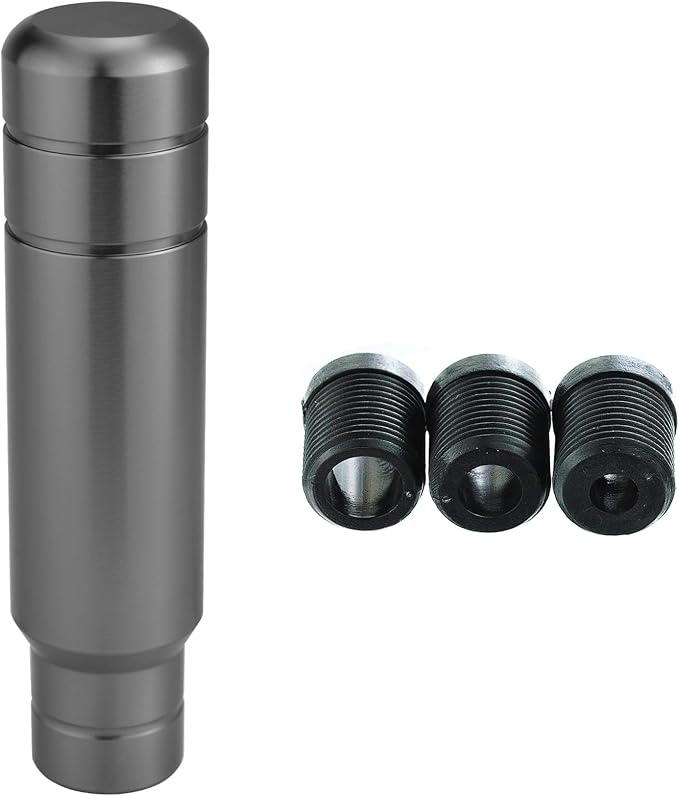 Abfer Weighted Shift Knob, 5" Aluminum Gear Shifter Knobs Metal Stick Shifting Lever Fit Most Automatic Manual Vehicle (Gray)