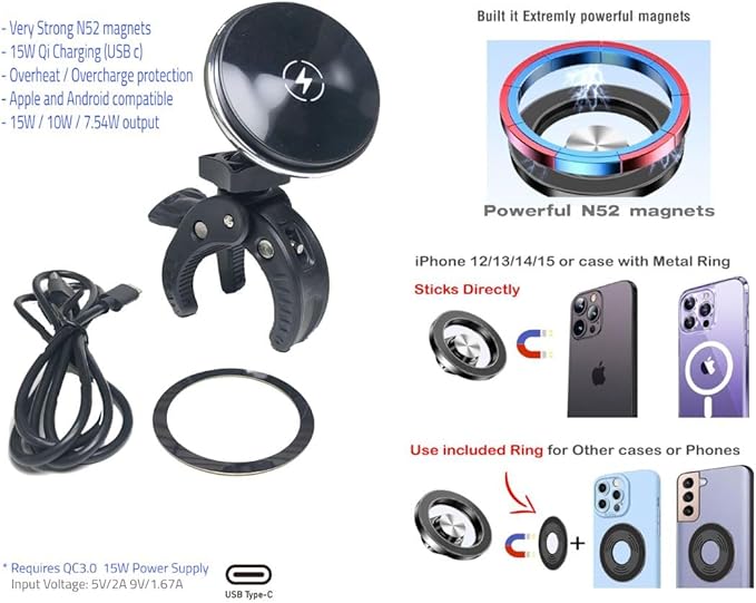 Phone Mount Holder Compatible with Hyundai Sonata Dashboard (2020-2026) Center Console | Compatible with Magsafe, Wireless Charging, Magnetic and clamp on Style attachments