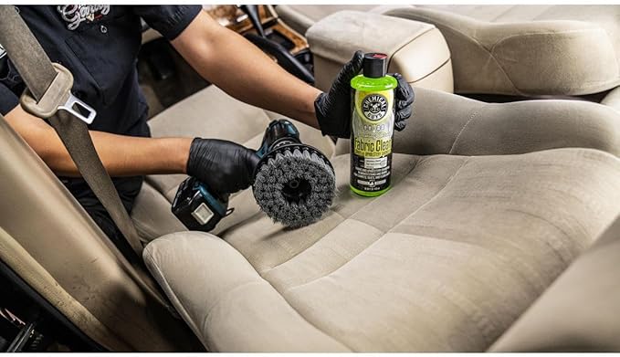Chemical Guys ACC506 Light Duty Spinner Multi-Surface Drill Brush Attachment (Fits Any Standard Drill - Power Scrubber Removes Stains & Gently Cleans Upholstery, Fabric and Carpet), Gray