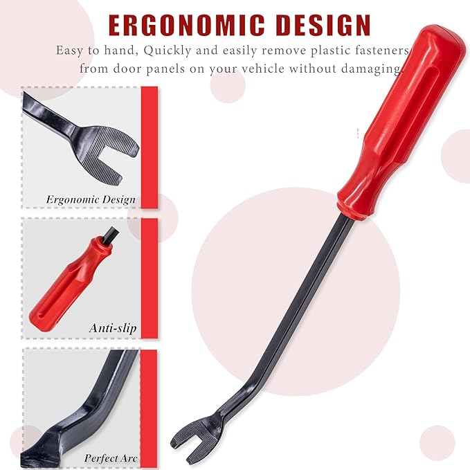 1 PCS Car Clips Fastener Remover Tool, Car Panel Dashboard Door Window Tool, Fastener Car Panel Door Interior Window Tool, Clip Puller Rivet Removal Tool (Red)