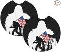 America Flag Bigfoot Car Coasters for Cup Holders Pack of 2 Neoprene Cup Mat Pad Vehicle Interior Accessories for Men Women