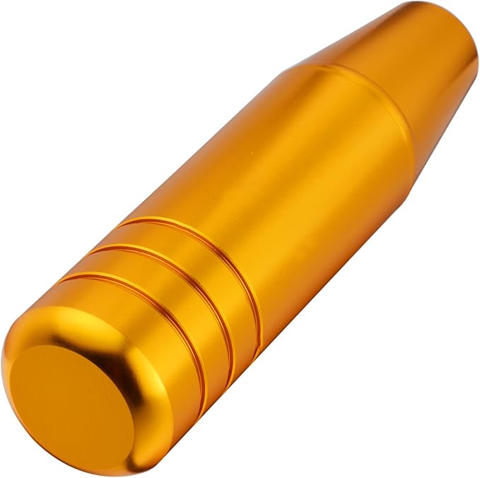Abfer 5" Heavy Weighted Shifter Knob, Aluminum Alloy Car Gear Lever Stick Shift Handle Fit Most Automatic Manual Vehicle (Gold)