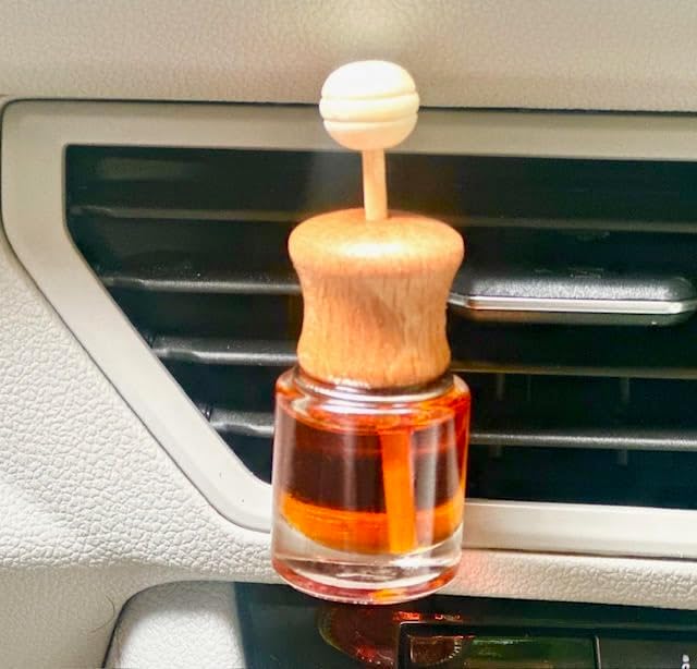 Car Air Freshener and Essential Oil Diffuser with Vent Clip, Handmade Long Lasting Scent, Eliminate Unwanted Odors, Organic & Vegan, 130 Fragrances (Butter Rum Lifesaver, Single Diffuser)